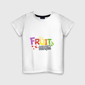 Детская футболка хлопок с принтом Fruit Ninja в Петрозаводске, 100% хлопок | круглый вырез горловины, полуприлегающий силуэт, длина до линии бедер | fruit ninja | игры | мобильные игры | ниньзя | фруктовый ниньзя | фрукты