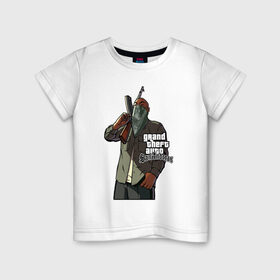 Детская футболка хлопок с принтом GTA San Andreas в Петрозаводске, 100% хлопок | круглый вырез горловины, полуприлегающий силуэт, длина до линии бедер | gta | gta san andreas | gtasa | мобильные игры