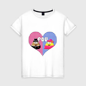 Женская футболка хлопок с принтом Pou в Петрозаводске, 100% хлопок | прямой крой, круглый вырез горловины, длина до линии бедер, слегка спущенное плечо | Тематика изображения на принте: pou | игры | мобильные игры | поу