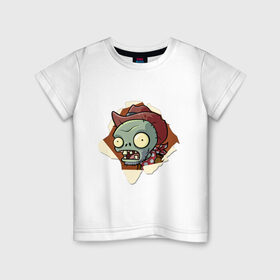 Детская футболка хлопок с принтом Зомби против Растений в Петрозаводске, 100% хлопок | круглый вырез горловины, полуприлегающий силуэт, длина до линии бедер | Тематика изображения на принте: зомби