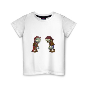 Детская футболка хлопок с принтом Зомби против Растений в Петрозаводске, 100% хлопок | круглый вырез горловины, полуприлегающий силуэт, длина до линии бедер | зомби