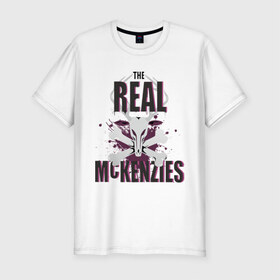 Мужская футболка премиум с принтом The real McKenzies (брызги) в Петрозаводске, 92% хлопок, 8% лайкра | приталенный силуэт, круглый вырез ворота, длина до линии бедра, короткий рукав | 