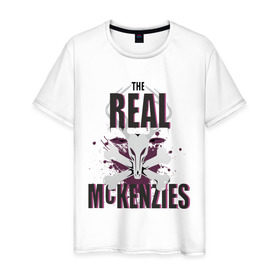 Мужская футболка хлопок с принтом The real McKenzies (брызги) в Петрозаводске, 100% хлопок | прямой крой, круглый вырез горловины, длина до линии бедер, слегка спущенное плечо. | 