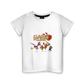 Детская футболка хлопок с принтом Clash of clans в Петрозаводске, 100% хлопок | круглый вырез горловины, полуприлегающий силуэт, длина до линии бедер | clash of clans