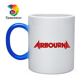 Кружка хамелеон с принтом airbourne в Петрозаводске, керамика | меняет цвет при нагревании, емкость 330 мл | Тематика изображения на принте: airbourne | kubana | кубана | лого | логотип | метал | музыка | подарок | разное | рок