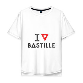 Мужская футболка хлопок Oversize с принтом Bastille в Петрозаводске, 100% хлопок | свободный крой, круглый ворот, “спинка” длиннее передней части | bastille | pop rock | rock | альтернатива | инди рок | музыка | поп рок | рок | сердце | треугольник | я люблю