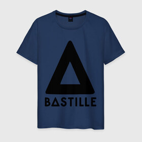 Мужская футболка хлопок с принтом Bastille в Петрозаводске, 100% хлопок | прямой крой, круглый вырез горловины, длина до линии бедер, слегка спущенное плечо. | bastille | kubana | rock | кубана | музыка | подарок | рок | треугольник