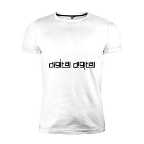 Мужская футболка премиум с принтом Digital Digital в Петрозаводске, 92% хлопок, 8% лайкра | приталенный силуэт, круглый вырез ворота, длина до линии бедра, короткий рукав | 