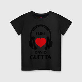 Детская футболка хлопок с принтом Мне нравится David Guetta в Петрозаводске, 100% хлопок | круглый вырез горловины, полуприлегающий силуэт, длина до линии бедер | david guetta | dj | rnb | клубные | мне нравится | музыка | сердечко