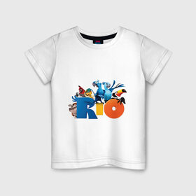 Детская футболка хлопок с принтом Рио 2 в Петрозаводске, 100% хлопок | круглый вырез горловины, полуприлегающий силуэт, длина до линии бедер | Тематика изображения на принте: 