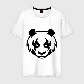 Мужская футболка хлопок с принтом Харизматичная панда в Петрозаводске, 100% хлопок | прямой крой, круглый вырез горловины, длина до линии бедер, слегка спущенное плечо. | 