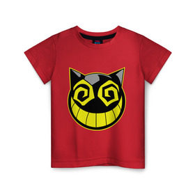 Детская футболка хлопок с принтом Сумасшедший смайл в Петрозаводске, 100% хлопок | круглый вырез горловины, полуприлегающий силуэт, длина до линии бедер | глаза чеширский кот | кот | котик | мультфильмы | смайл | сумасшедший смайл