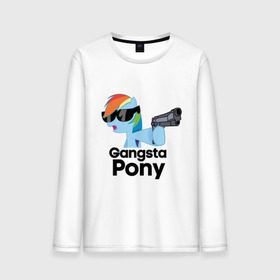 Мужской лонгслив хлопок с принтом Gangsta pony в Петрозаводске, 100% хлопок |  | gangsta pony | my little pony | pony | брони | ганста пони | оружие | очки | пистолет | пони