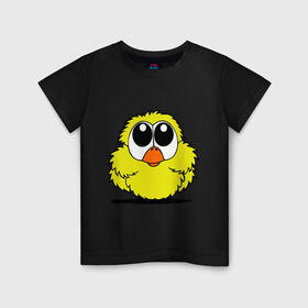 Детская футболка хлопок с принтом Цыпленок в Петрозаводске, 100% хлопок | круглый вырез горловины, полуприлегающий силуэт, длина до линии бедер | жёлтый | животные | птичка | цыпка | цыпленок