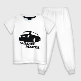 Детская пижама хлопок с принтом WAGON MAFIA в Петрозаводске, 100% хлопок |  брюки и футболка прямого кроя, без карманов, на брюках мягкая резинка на поясе и по низу штанин
 | дрифт