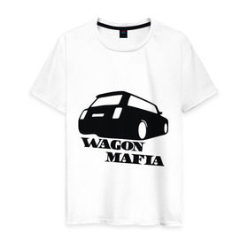 Мужская футболка хлопок с принтом WAGON MAFIA в Петрозаводске, 100% хлопок | прямой крой, круглый вырез горловины, длина до линии бедер, слегка спущенное плечо. | дрифт