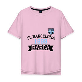 Мужская футболка хлопок Oversize с принтом Barca в Петрозаводске, 100% хлопок | свободный крой, круглый ворот, “спинка” длиннее передней части | barcelona | fc | fc barcelona | footbal club | барселона | лого | логотип | спорт | футбол | футбольный клуб