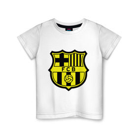 Детская футболка хлопок с принтом Barcelona logo в Петрозаводске, 100% хлопок | круглый вырез горловины, полуприлегающий силуэт, длина до линии бедер | Тематика изображения на принте: barcelona | fc | fc barcelona | footbal club | барселона | лого | логотип | спорт | футбол | футбольный клуб
