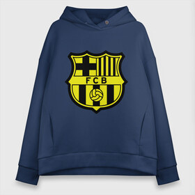 Женское худи Oversize хлопок с принтом Barcelona logo в Петрозаводске, френч-терри — 70% хлопок, 30% полиэстер. Мягкий теплый начес внутри —100% хлопок | боковые карманы, эластичные манжеты и нижняя кромка, капюшон на магнитной кнопке | barcelona | fc | fc barcelona | footbal club | барселона | лого | логотип | спорт | футбол | футбольный клуб