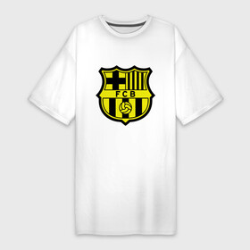 Платье-футболка хлопок с принтом Barcelona logo в Петрозаводске,  |  | barcelona | fc | fc barcelona | footbal club | барселона | лого | логотип | спорт | футбол | футбольный клуб