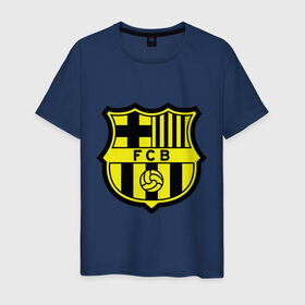 Мужская футболка хлопок с принтом Barcelona logo в Петрозаводске, 100% хлопок | прямой крой, круглый вырез горловины, длина до линии бедер, слегка спущенное плечо. | barcelona | fc | fc barcelona | footbal club | барселона | лого | логотип | спорт | футбол | футбольный клуб