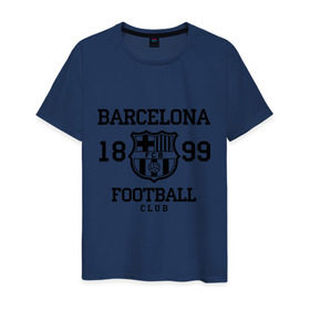 Мужская футболка хлопок с принтом Barcelona 1899 в Петрозаводске, 100% хлопок | прямой крой, круглый вырез горловины, длина до линии бедер, слегка спущенное плечо. | Тематика изображения на принте: barcelona | fc | fc barcelona | footbal club | барселона | лого | логотип | спорт | футбол | футбольный клуб