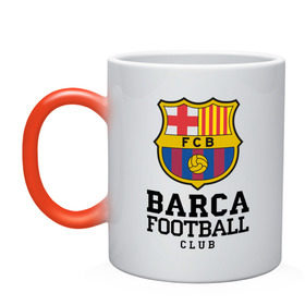 Кружка хамелеон с принтом Barcelona FC в Петрозаводске, керамика | меняет цвет при нагревании, емкость 330 мл | barcelona | fc | fc barcelona | footbal club | барселона | лого | логотип | спорт | футбол | футбольный клуб