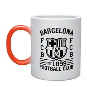 Кружка хамелеон с принтом FC Barcelona в Петрозаводске, керамика | меняет цвет при нагревании, емкость 330 мл | barcelona | fc | fc barcelona | footbal club | барселона | лого | логотип | спорт | футбол | футбольный клуб