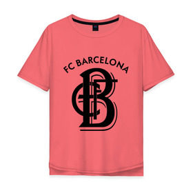 Мужская футболка хлопок Oversize с принтом FC Barcelona в Петрозаводске, 100% хлопок | свободный крой, круглый ворот, “спинка” длиннее передней части | barcelona | fc | fc barcelona | footbal club | барселона | лого | логотип | спорт | футбол | футбольный клуб