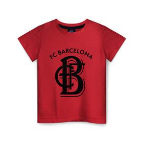 Детская футболка хлопок с принтом FC Barcelona в Петрозаводске, 100% хлопок | круглый вырез горловины, полуприлегающий силуэт, длина до линии бедер | barcelona | fc | fc barcelona | footbal club | барселона | лого | логотип | спорт | футбол | футбольный клуб