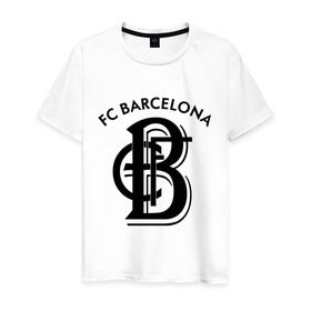Мужская футболка хлопок с принтом FC Barcelona в Петрозаводске, 100% хлопок | прямой крой, круглый вырез горловины, длина до линии бедер, слегка спущенное плечо. | barcelona | fc | fc barcelona | footbal club | барселона | лого | логотип | спорт | футбол | футбольный клуб