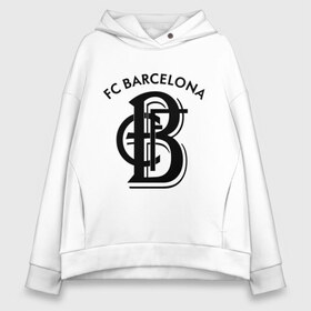 Женское худи Oversize хлопок с принтом FC Barcelona в Петрозаводске, френч-терри — 70% хлопок, 30% полиэстер. Мягкий теплый начес внутри —100% хлопок | боковые карманы, эластичные манжеты и нижняя кромка, капюшон на магнитной кнопке | barcelona | fc | fc barcelona | footbal club | барселона | лого | логотип | спорт | футбол | футбольный клуб