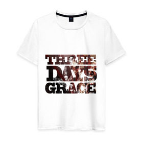 Мужская футболка хлопок с принтом Three days grace (dark) в Петрозаводске, 100% хлопок | прямой крой, круглый вырез горловины, длина до линии бедер, слегка спущенное плечо. | three days grace