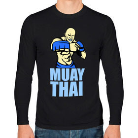 Мужской лонгслив хлопок с принтом Muay Thai (Тайский бокс) в Петрозаводске, 100% хлопок |  | 