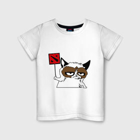 Детская футболка хлопок с принтом Веселая Dota2 в Петрозаводске, 100% хлопок | круглый вырез горловины, полуприлегающий силуэт, длина до линии бедер | dota | dota2 | дота | дотан | дотка | осторожно дота