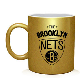Кружка с принтом The Brooklyn Nets в Петрозаводске, керамика | объем — 330 мл, диаметр — 80 мм. Принт наносится на бока кружки, можно сделать два разных изображения | бруклин