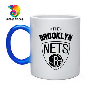 Кружка хамелеон с принтом The Brooklyn Nets в Петрозаводске, керамика | меняет цвет при нагревании, емкость 330 мл | Тематика изображения на принте: бруклин