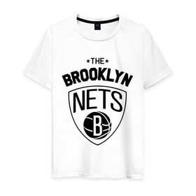 Мужская футболка хлопок с принтом The Brooklyn Nets в Петрозаводске, 100% хлопок | прямой крой, круглый вырез горловины, длина до линии бедер, слегка спущенное плечо. | Тематика изображения на принте: бруклин