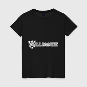 Женская футболка хлопок с принтом Дота 2 Альянс в Петрозаводске, 100% хлопок | прямой крой, круглый вырез горловины, длина до линии бедер, слегка спущенное плечо | alliance | dota | dota2 | альянс | дота | дота2