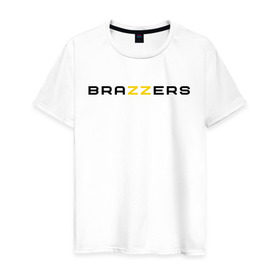 Мужская футболка хлопок с принтом Brazzers в Петрозаводске, 100% хлопок | прямой крой, круглый вырез горловины, длина до линии бедер, слегка спущенное плечо. | brazzers