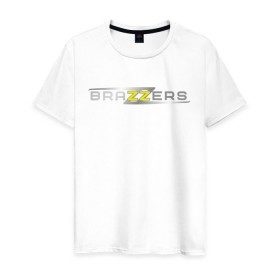 Мужская футболка хлопок с принтом Brazzers в Петрозаводске, 100% хлопок | прямой крой, круглый вырез горловины, длина до линии бедер, слегка спущенное плечо. | brazzers