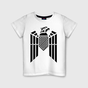 Детская футболка хлопок с принтом Немецкий гербовый орел в Петрозаводске, 100% хлопок | круглый вырез горловины, полуприлегающий силуэт, длина до линии бедер | геральдика | герб | орел | птица