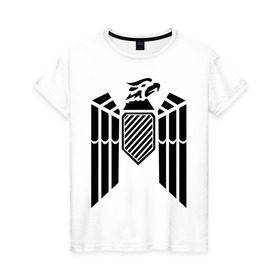 Женская футболка хлопок с принтом Немецкий гербовый орел в Петрозаводске, 100% хлопок | прямой крой, круглый вырез горловины, длина до линии бедер, слегка спущенное плечо | геральдика | герб | орел | птица