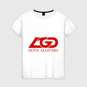 Женская футболка хлопок с принтом LGD Dota 2 в Петрозаводске, 100% хлопок | прямой крой, круглый вырез горловины, длина до линии бедер, слегка спущенное плечо | all | dota | dota2 | lgd | stars | дота | дота2 | лгд
