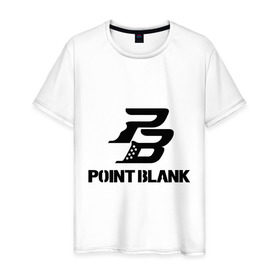 Мужская футболка хлопок с принтом Point Blank в Петрозаводске, 100% хлопок | прямой крой, круглый вырез горловины, длина до линии бедер, слегка спущенное плечо. | pb | поинт блэнк