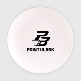 Тарелка с принтом Point Blank в Петрозаводске, фарфор | диаметр - 210 мм
диаметр для нанесения принта - 120 мм | pb | поинт блэнк
