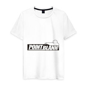 Мужская футболка хлопок с принтом Point Blank в Петрозаводске, 100% хлопок | прямой крой, круглый вырез горловины, длина до линии бедер, слегка спущенное плечо. | 