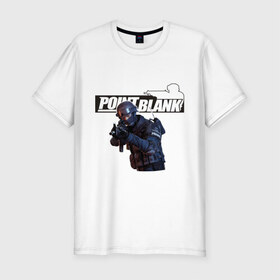 Мужская футболка премиум с принтом Point Blank в Петрозаводске, 92% хлопок, 8% лайкра | приталенный силуэт, круглый вырез ворота, длина до линии бедра, короткий рукав | point blank | поинт блэнк