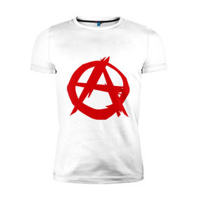 Мужская футболка премиум с принтом Анархист в Петрозаводске, 92% хлопок, 8% лайкра | приталенный силуэт, круглый вырез ворота, длина до линии бедра, короткий рукав | анархия | мама