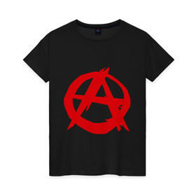 Женская футболка хлопок с принтом Анархист в Петрозаводске, 100% хлопок | прямой крой, круглый вырез горловины, длина до линии бедер, слегка спущенное плечо | анархия | мама